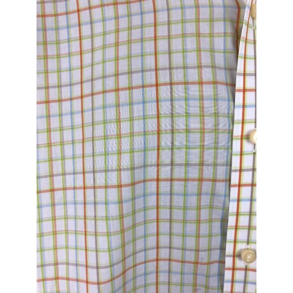 Tailorbyrd Flip Cuff Long Sleeve Shirt Checkered Plaid Men's Size Large - Picture 6 of 9